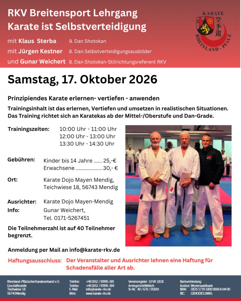 SV Lehrgang mit Jürgen Kestner und Gunar Weichert in Kastellaun